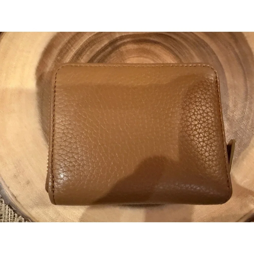 Michael Kors Jet Set Small Zip Around BiFold Leather Wallet‎ Acorn Tan - Picture 6 of 9